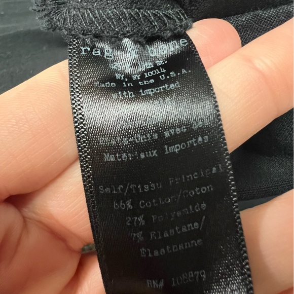 Rag & Bone Pants Womens Size 10 Black Stretch Pull On Pants Ankle Casual - Picture 7 of 10